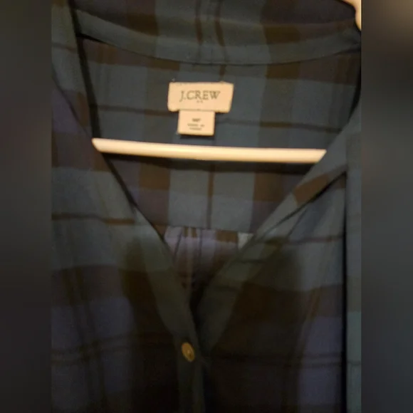 J. Crew Womens Blue/Green Plaid Blouse - Picture 10 of 10